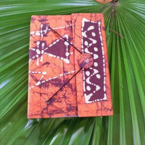 Molecules Upcycled Handloom Fabric Journal with Button-Ruled
