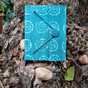 Calmness Upcycled Handloom Fabric Journal with Button