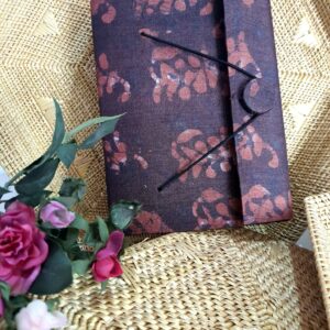 Brownie Upcycled Handloom Fabric Journal with Button - Ruled