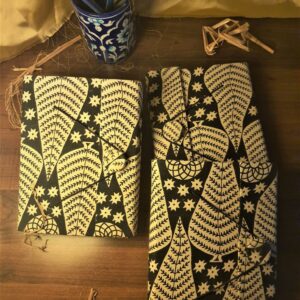 Glaze Upcycled Handloom Fabric Journal with Button - Unruled