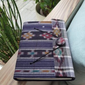 Tana Bana-Upcycled Handloom Fabric Journal - Button