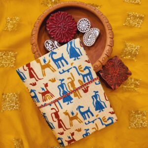 Haathi Ghora-Upcycled Handloom Fabric Journal with Doori